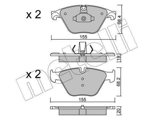 Brake Pad Set, disc brake - 22-0918-0 METELLI