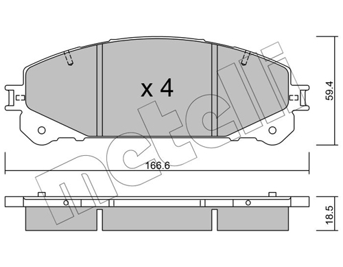 Brake Pad Set, disc brake - 22-0938-1 METELLI