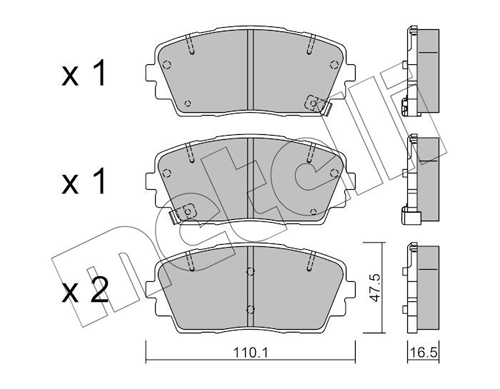 Kit pastiglie freno, Freno a disco - 22-0941-0 METELLI