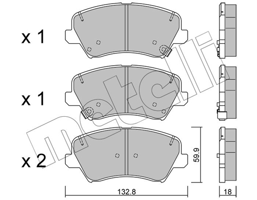 Brake Pad Set, disc brake - 22-0944-0 METELLI