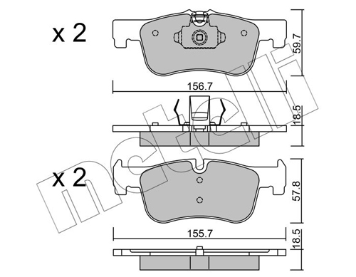 Brake Pad Set, disc brake - 22-0959-0 METELLI