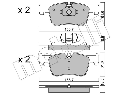 Brake Pad Set, disc brake - 22-0960-0 METELLI