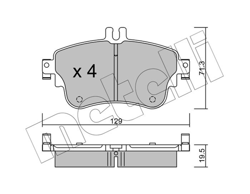 Комплект тормозных колодок, дисковый тормоз - 22-0964-0 METELLI