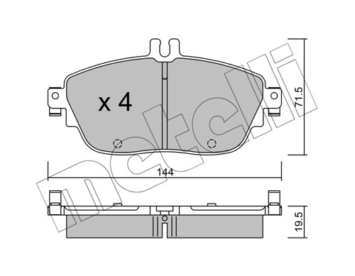 Brake Pad Set, disc brake - 22-0965-0 METELLI