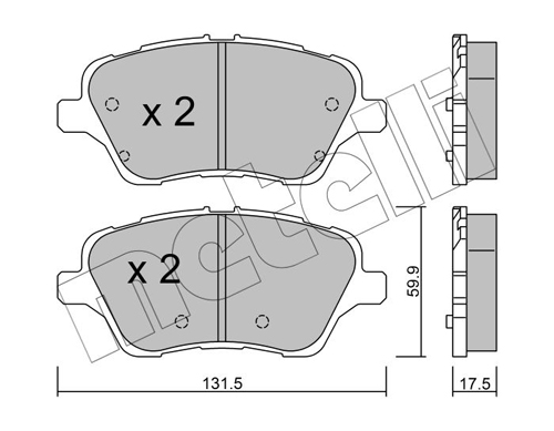 Brake Pad Set, disc brake - 22-0976-0 METELLI