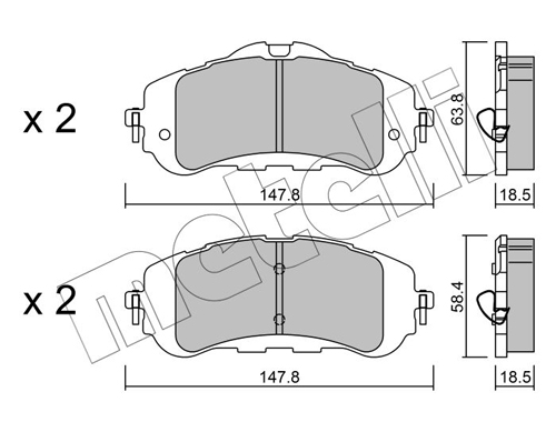 Brake Pad Set, disc brake - 22-0983-0 METELLI