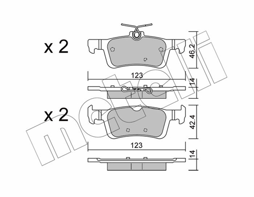 Brake Pad Set, disc brake - 22-0986-1 METELLI