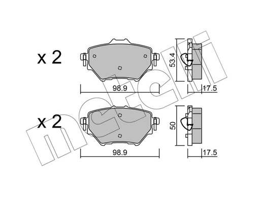 Brake Pad Set, disc brake - 22-0987-0 METELLI