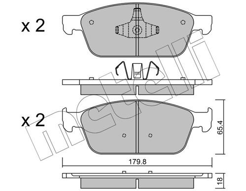 Brake Pad Set, disc brake - 22-0989-0 METELLI