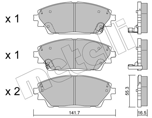 Brake Pad Set, disc brake - 22-0992-0 METELLI