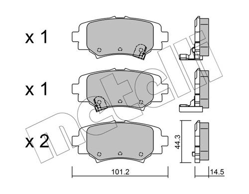 Brake Pad Set, disc brake - 22-0993-0 METELLI