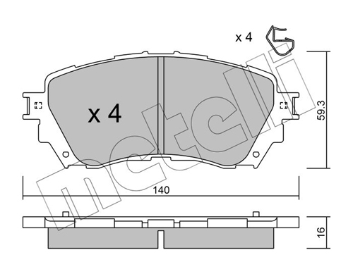 Brake Pad Set, disc brake - 22-0994-0 METELLI