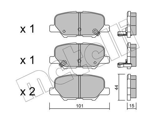 Brake Pad Set, disc brake - 22-0995-0 METELLI