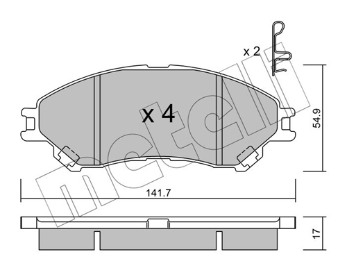 Brake Pad Set, disc brake - 22-0996-0 METELLI