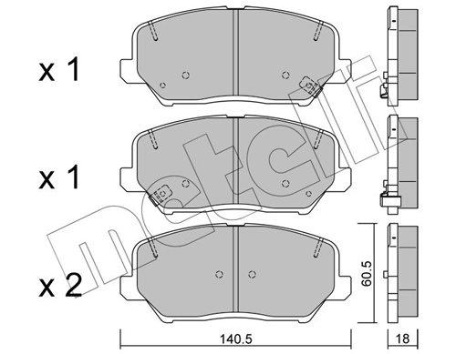 Kit pastiglie freno, Freno a disco - 22-0997-0 METELLI