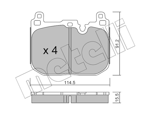 Brake Pad Set, disc brake - 22-1015-4 METELLI