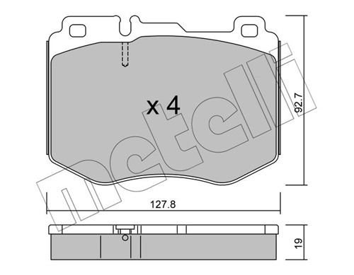 Kit pastiglie freno, Freno a disco - 22-1019-0 METELLI
