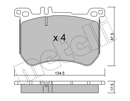 Brake Pad Set, disc brake - 22-1021-0 METELLI