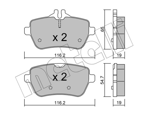 Kit pastiglie freno, Freno a disco - 22-1022-0 METELLI