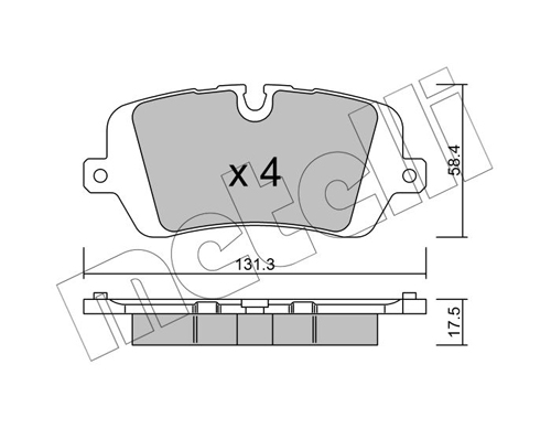 Brake Pad Set, disc brake - 22-1025-0 METELLI