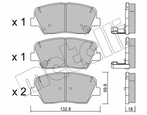 Brake Pad Set, disc brake - 22-1026-0 METELLI