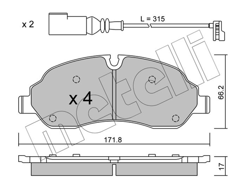 Kit pastiglie freno, Freno a disco - 22-1032-0 METELLI