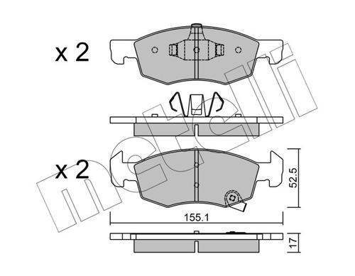 Brake Pad Set, disc brake - 22-1034-0 METELLI