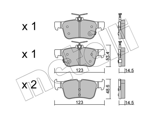 Brake Pad Set, disc brake - 22-1040-1 METELLI