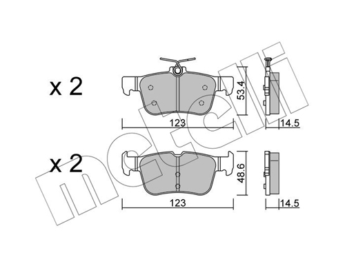 Brake Pad Set, disc brake - 22-1040-2 METELLI