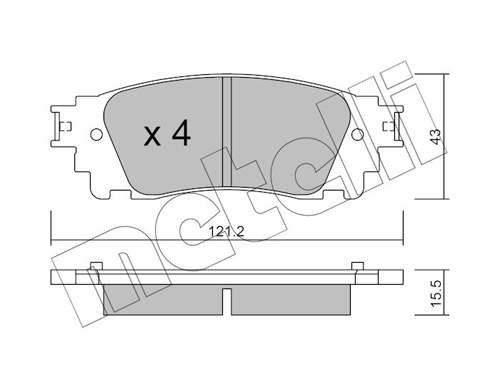 Brake Pad Set, disc brake - 22-1041-0 METELLI