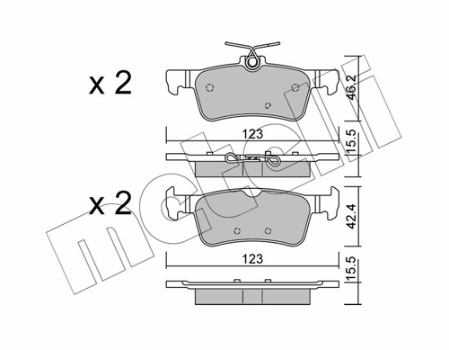 Brake Pad Set, disc brake - 22-1042-0 METELLI