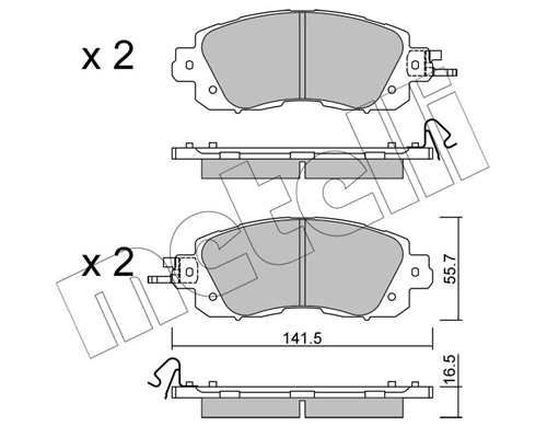 Brake Pad Set, disc brake - 22-1080-0 METELLI