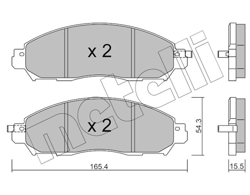 Brake Pad Set, disc brake - 22-1081-1 METELLI