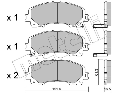 Brake Pad Set, disc brake - 22-1082-0 METELLI