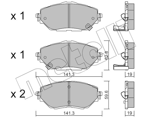 Brake Pad Set, disc brake - 22-1088-0 METELLI