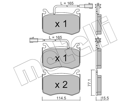 Kit pastiglie freno, Freno a disco - 22-1099-0 METELLI