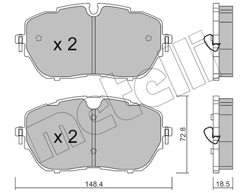 Brake Pad Set, disc brake - 22-1105-0 METELLI