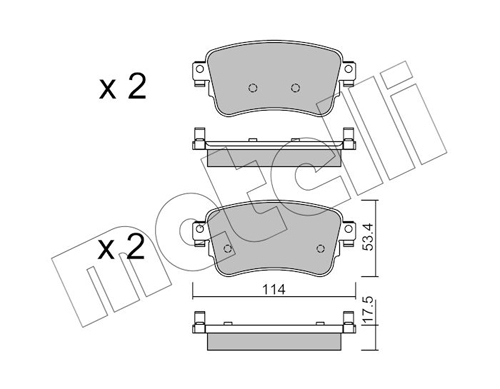 Brake Pad Set, disc brake - 22-1108-0 METELLI