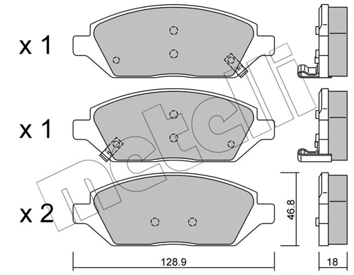 Brake Pad Set, disc brake - 22-1113-0 METELLI