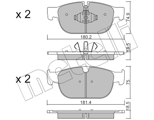Brake Pad Set, disc brake - 22-1120-0 METELLI