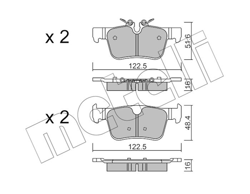 Brake Pad Set, disc brake - 22-1121-0 METELLI