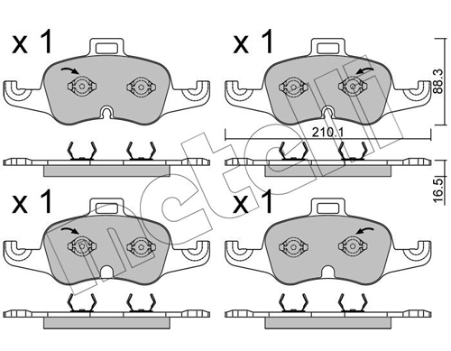 Brake Pad Set, disc brake - 22-1127-1 METELLI