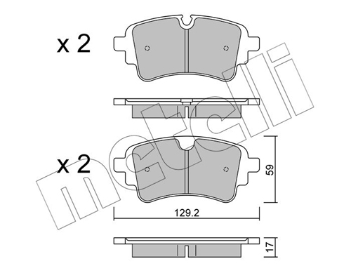 Brake Pad Set, disc brake - 22-1129-1 METELLI