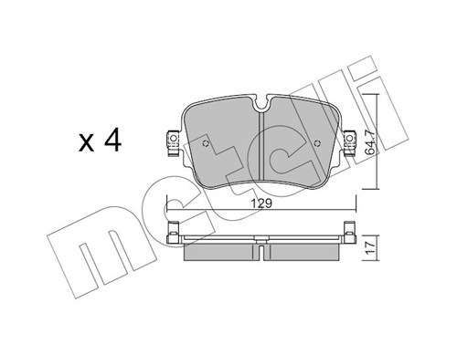 Kit pastiglie freno, Freno a disco - 22-1130-0 METELLI