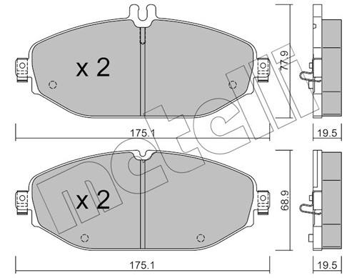 Brake Pad Set, disc brake - 22-1132-0 METELLI