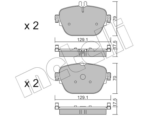Kit pastiglie freno, Freno a disco - 22-1138-0 METELLI