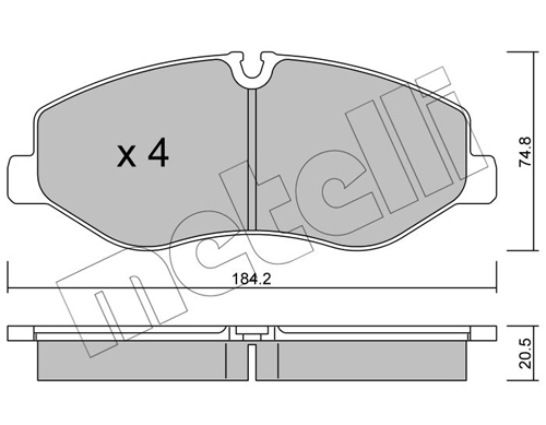 Brake Pad Set, disc brake - 22-1139-0 METELLI