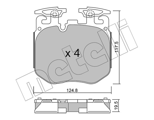 Brake Pad Set, disc brake - 22-1147-0 METELLI