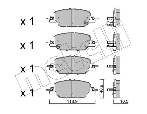 Kit pastiglie freno, Freno a disco - 22-1154-0 METELLI