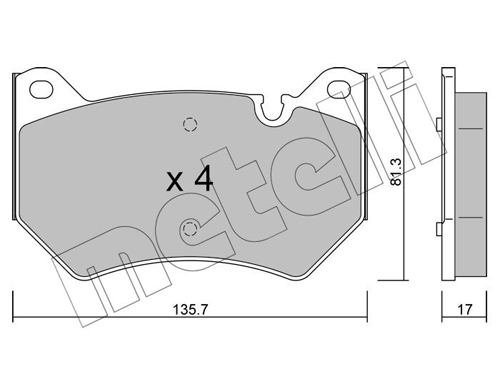 Kit pastiglie freno, Freno a disco - 22-1170-0 METELLI